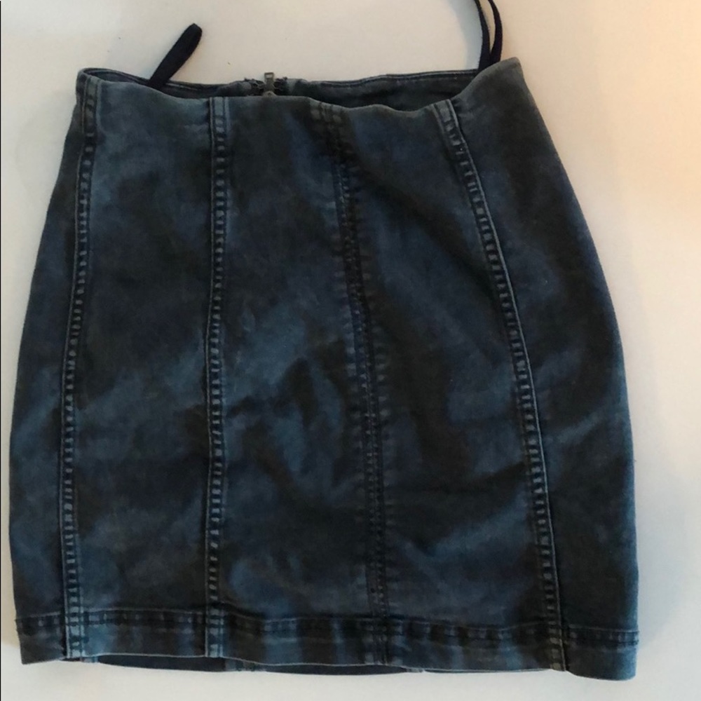 Barely worn acid wash Free People Jean skirt